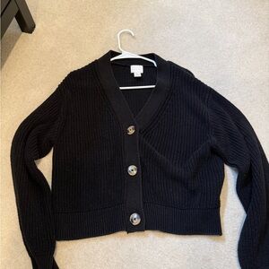 H&M Black Knit Cardigan with Buttons